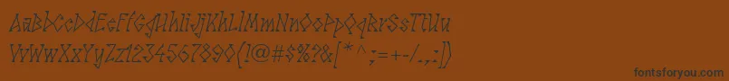 fuente LinotypesunburstwestRegular – Fuentes Negras Sobre Fondo Marrón