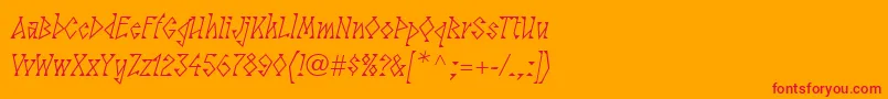 LinotypesunburstwestRegular Font – Red Fonts on Orange Background