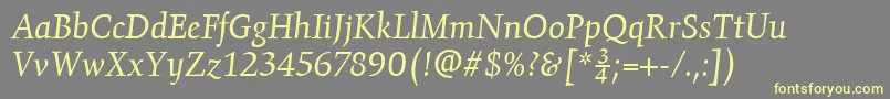GilgameshBookItalicPlain Font – Yellow Fonts on Gray Background