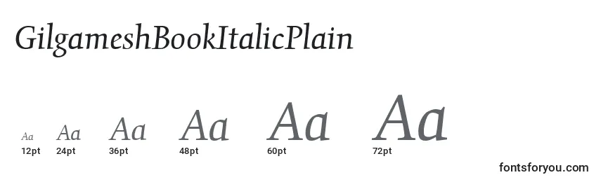 GilgameshBookItalicPlain Font Sizes
