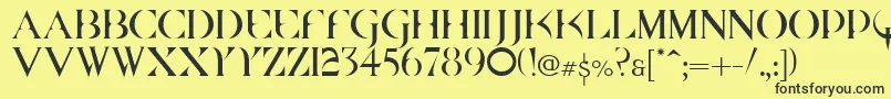Quake Cyr Font – Black Fonts on Yellow Background