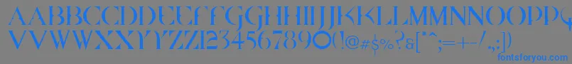 Quake Cyr Font – Blue Fonts on Gray Background