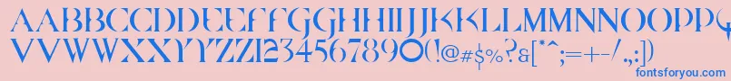 Czcionka Quake Cyr – niebieskie czcionki na różowym tle