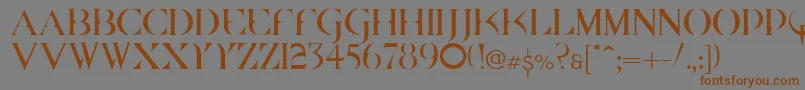 Quake Cyr Font – Brown Fonts on Gray Background