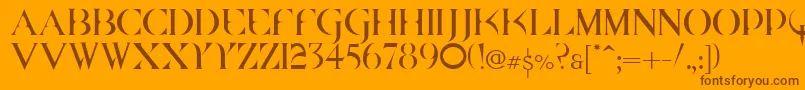 フォントQuake Cyr – オレンジの背景に茶色のフォント