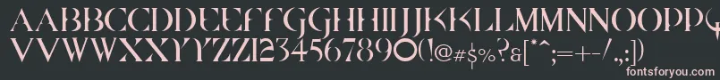 Quake Cyr-Schriftart – Rosa Schriften auf schwarzem Hintergrund