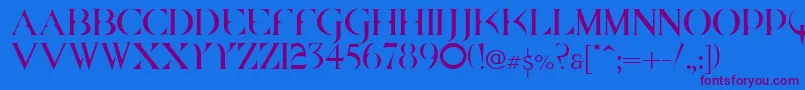 Quake Cyr Font – Purple Fonts on Blue Background