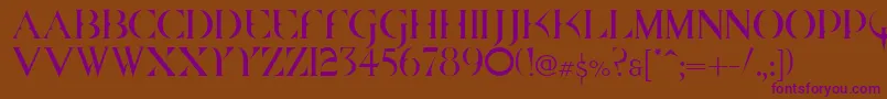 Quake Cyr Font – Purple Fonts on Brown Background