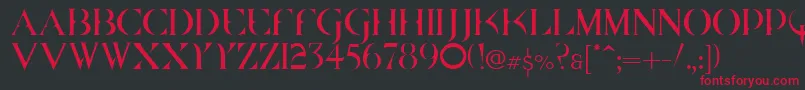 Quake Cyr-Schriftart – Rote Schriften auf schwarzem Hintergrund