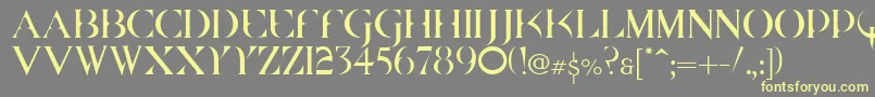 Quake Cyr Font – Yellow Fonts on Gray Background