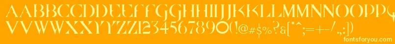 Шрифт Quake Cyr – жёлтые шрифты на оранжевом фоне