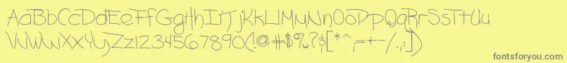 Ashley Font – Gray Fonts on Yellow Background