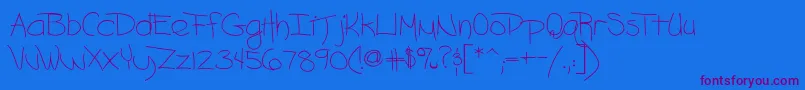 Ashley Font – Purple Fonts on Blue Background