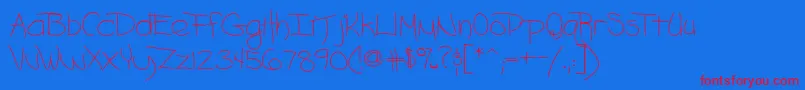 フォントAshley – 赤い文字の青い背景