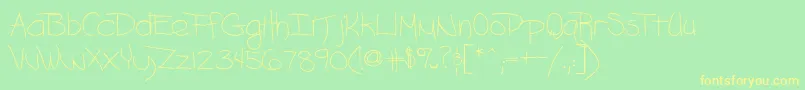 Ashley-Schriftart – Gelbe Schriften auf grünem Hintergrund