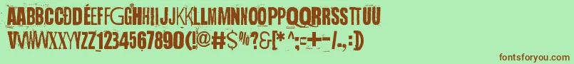 HandfulOfNothing Font – Brown Fonts on Green Background