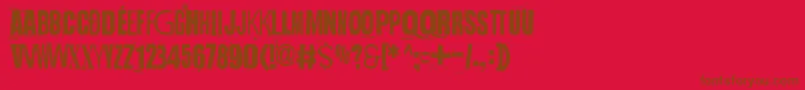 HandfulOfNothing Font – Brown Fonts on Red Background