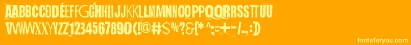 HandfulOfNothing Font – Yellow Fonts on Orange Background