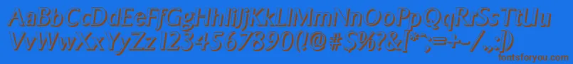 SigvarshadowItalic-Schriftart – Braune Schriften auf blauem Hintergrund