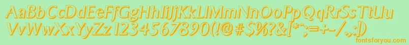 SigvarshadowItalic Font – Orange Fonts on Green Background