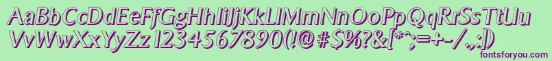 SigvarshadowItalic Font – Purple Fonts on Green Background