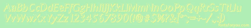 SigvarshadowItalic Font – Yellow Fonts on Green Background