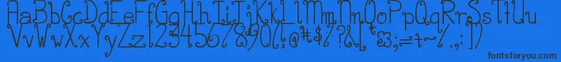 DjbCurlieWurlie Font – Black Fonts on Blue Background