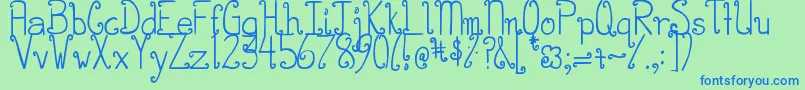 DjbCurlieWurlie Font – Blue Fonts on Green Background