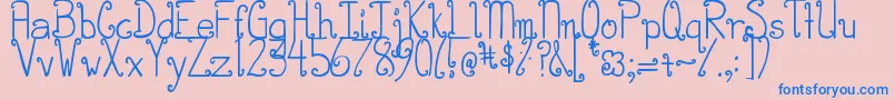 DjbCurlieWurlie Font – Blue Fonts on Pink Background