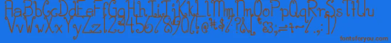 DjbCurlieWurlie Font – Brown Fonts on Blue Background