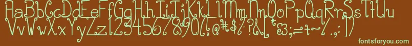 DjbCurlieWurlie Font – Green Fonts on Brown Background