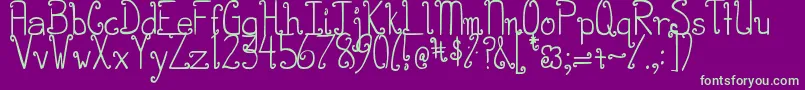 DjbCurlieWurlie Font – Green Fonts on Purple Background