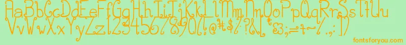 DjbCurlieWurlie Font – Orange Fonts on Green Background