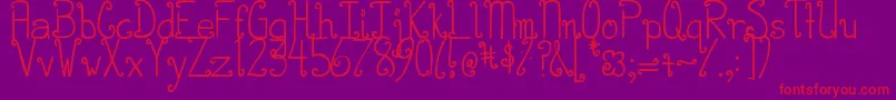 DjbCurlieWurlie Font – Red Fonts on Purple Background