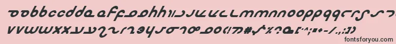 フォントMasterdomBoldItalic – ピンクの背景に黒い文字