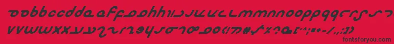 MasterdomBoldItalic-Schriftart – Schwarze Schriften auf rotem Hintergrund
