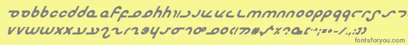 フォントMasterdomBoldItalic – 黄色の背景に灰色の文字