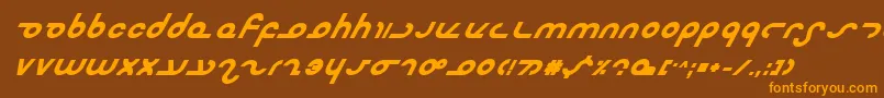Шрифт MasterdomBoldItalic – оранжевые шрифты на коричневом фоне