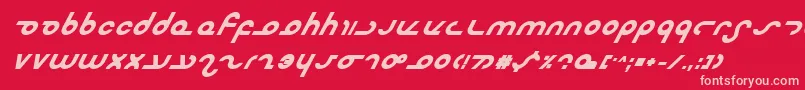 フォントMasterdomBoldItalic – 赤い背景にピンクのフォント