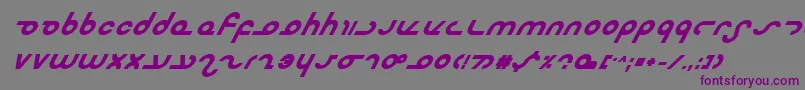 MasterdomBoldItalic Font – Purple Fonts on Gray Background