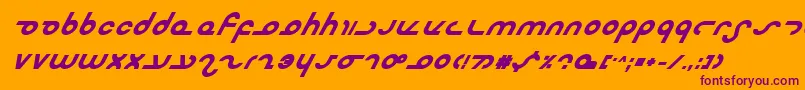 MasterdomBoldItalic Font – Purple Fonts on Orange Background