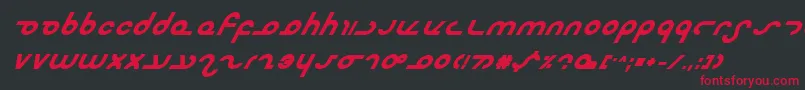 MasterdomBoldItalic Font – Red Fonts on Black Background