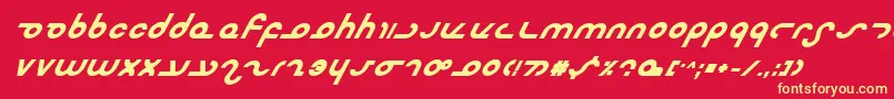 MasterdomBoldItalic Font – Yellow Fonts on Red Background