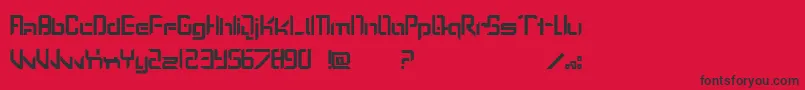 Lostp-fontti – mustat fontit punaisella taustalla