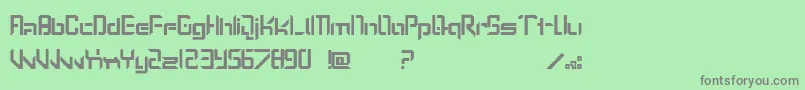 フォントLostp – 緑の背景に灰色の文字