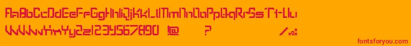 フォントLostp – オレンジの背景に赤い文字