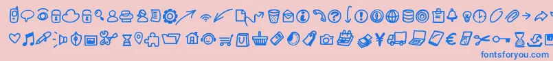 Pwsmalliconsfree Font – Blue Fonts on Pink Background