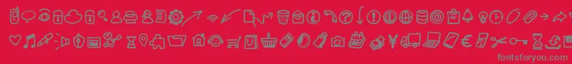 Pwsmalliconsfree Font – Gray Fonts on Red Background