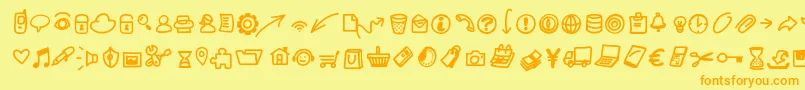 Pwsmalliconsfree Font – Orange Fonts on Yellow Background