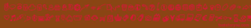 Pwsmalliconsfree Font – Red Fonts on Brown Background